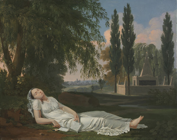 Woman Sleeping in a Landscape with a Letter c 1800