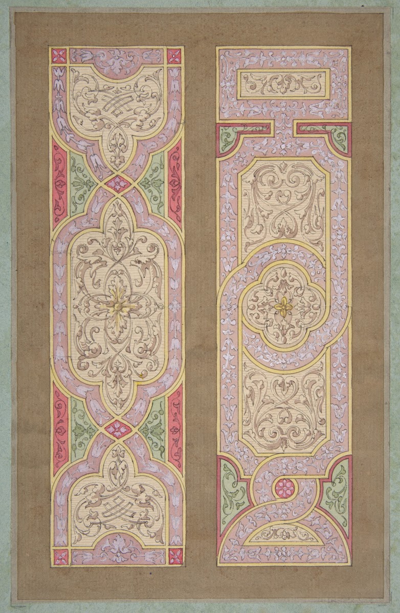 Designs for two panels painted in rinceaux 183097