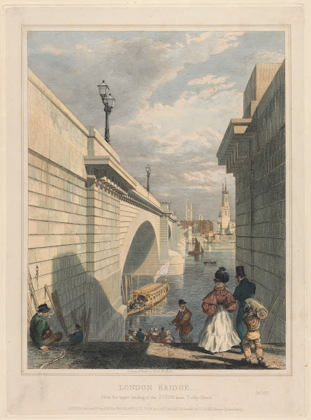 London Bridge from the Upper Landing of the Steps near Tooley Street 1833