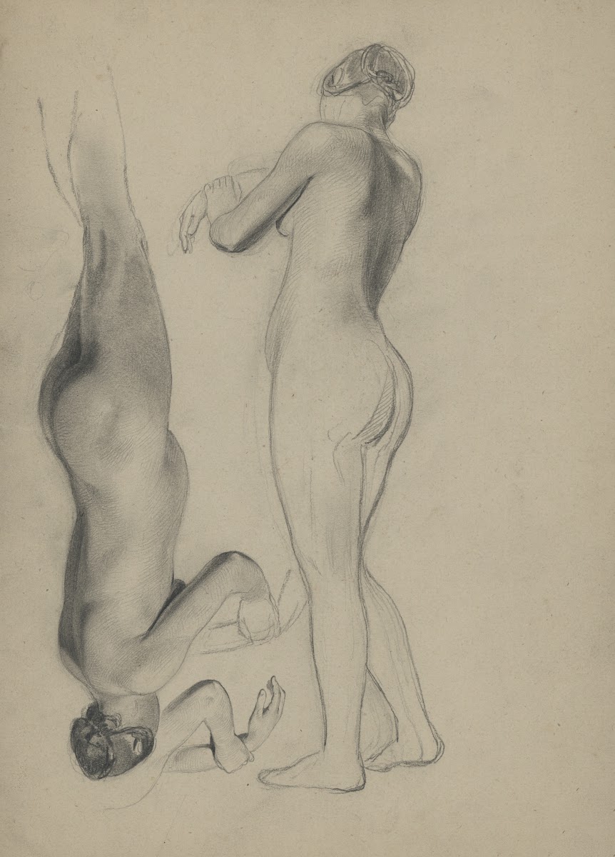 Academic nude of a standing woman 19th century