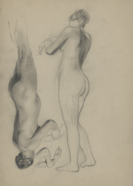 Academic nude of a standing woman 19th century