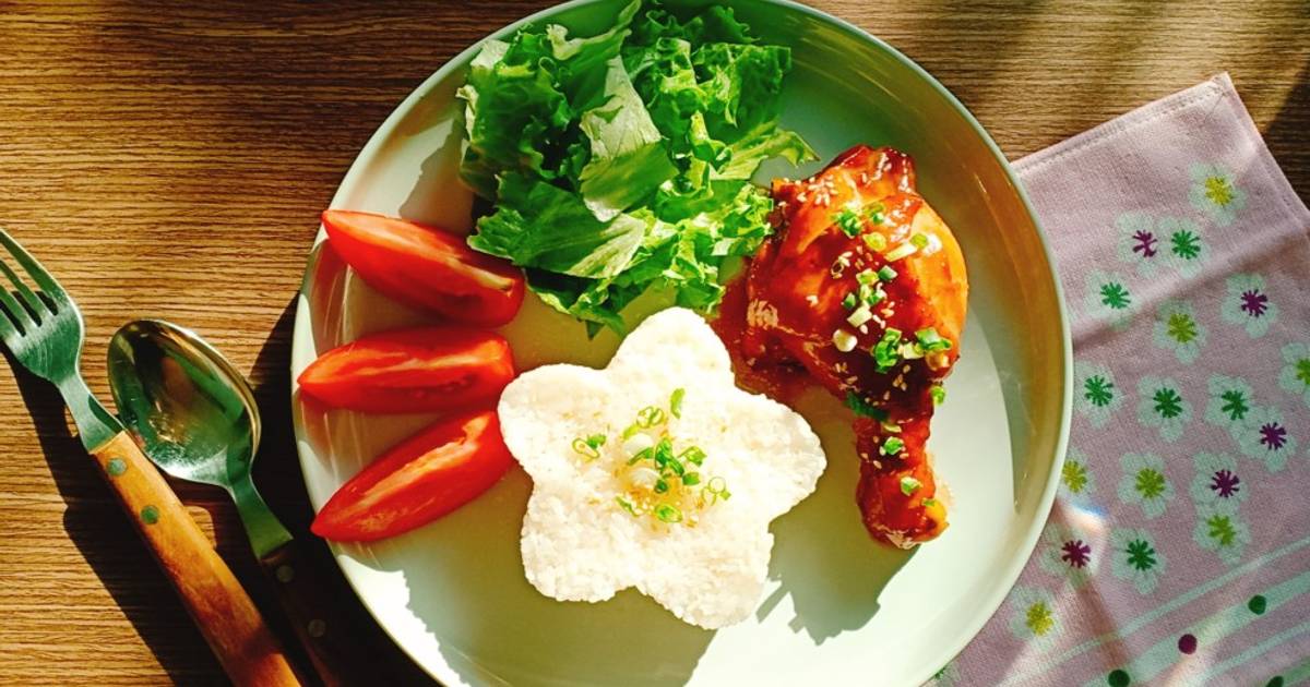 Cơm đùi gà rim nước tương