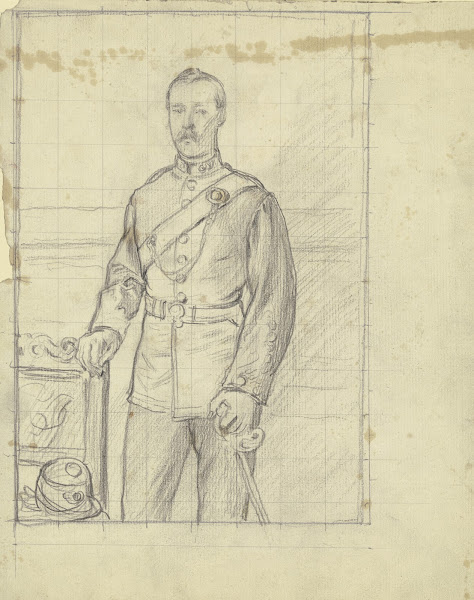 Bildnis eines Mannes in Uniform Dreiviertelfigur