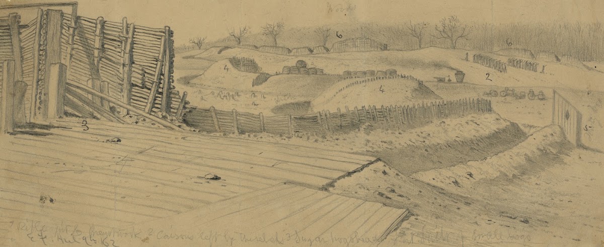 The defenses of Manassas on the Orange and Alex RR north of the station looking