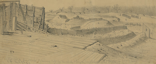 The defenses of Manassas on the Orange and Alex RR north of the station looking