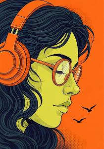 Retro Dreamer with Headphones