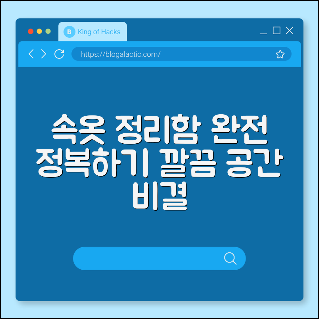 속옷 정리함 마스터하기: 깔끔한 공간 비결