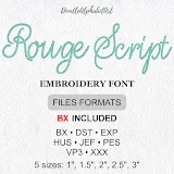 Stitch photo 3 of the Rouge Script Embroidery Font embroidery design