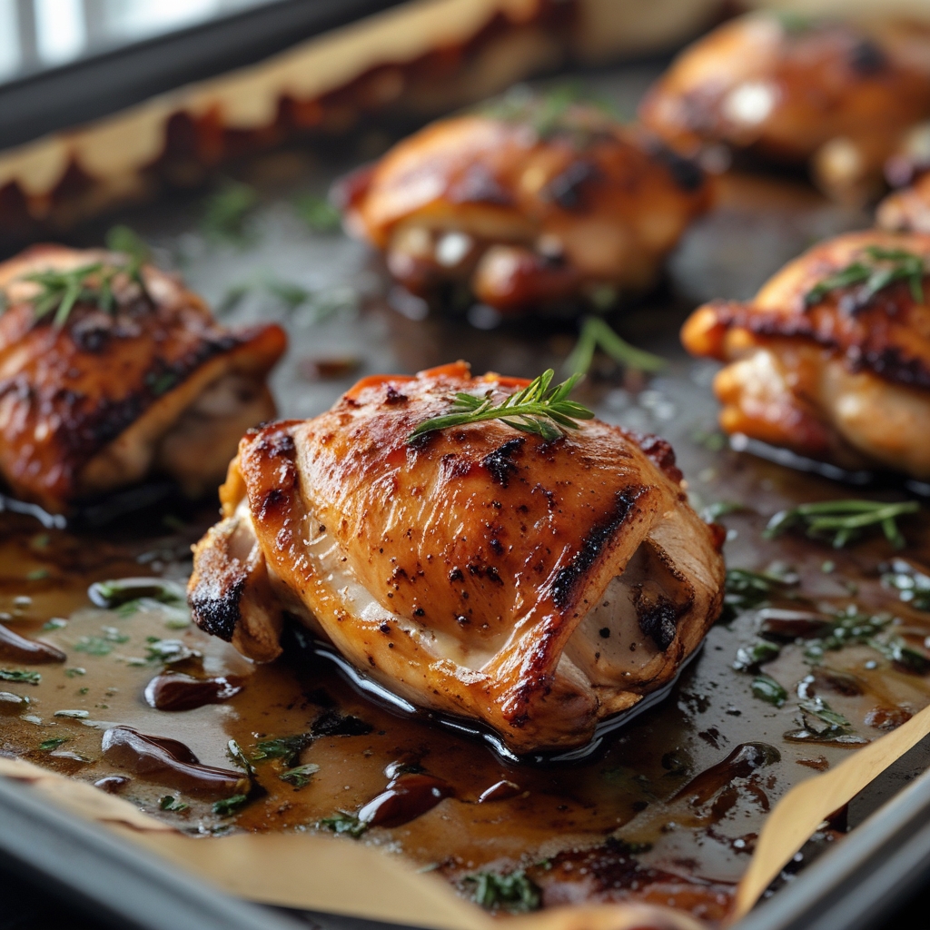 Juicy Oven-Roasted Chicken Thighs - Easy & Flavorful Weeknight Dinner finished