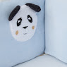 Bumper for baby crib Twins Panda 240 cm blue