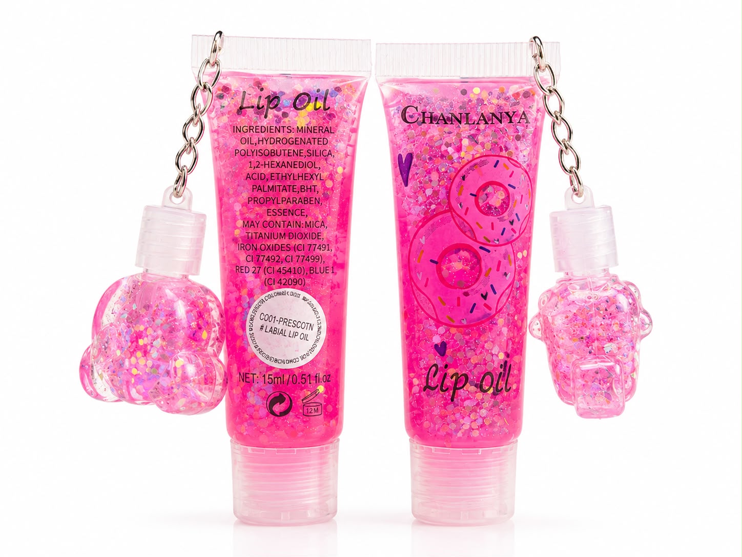 Chanlanya Donut Lip Oil Con Llavero