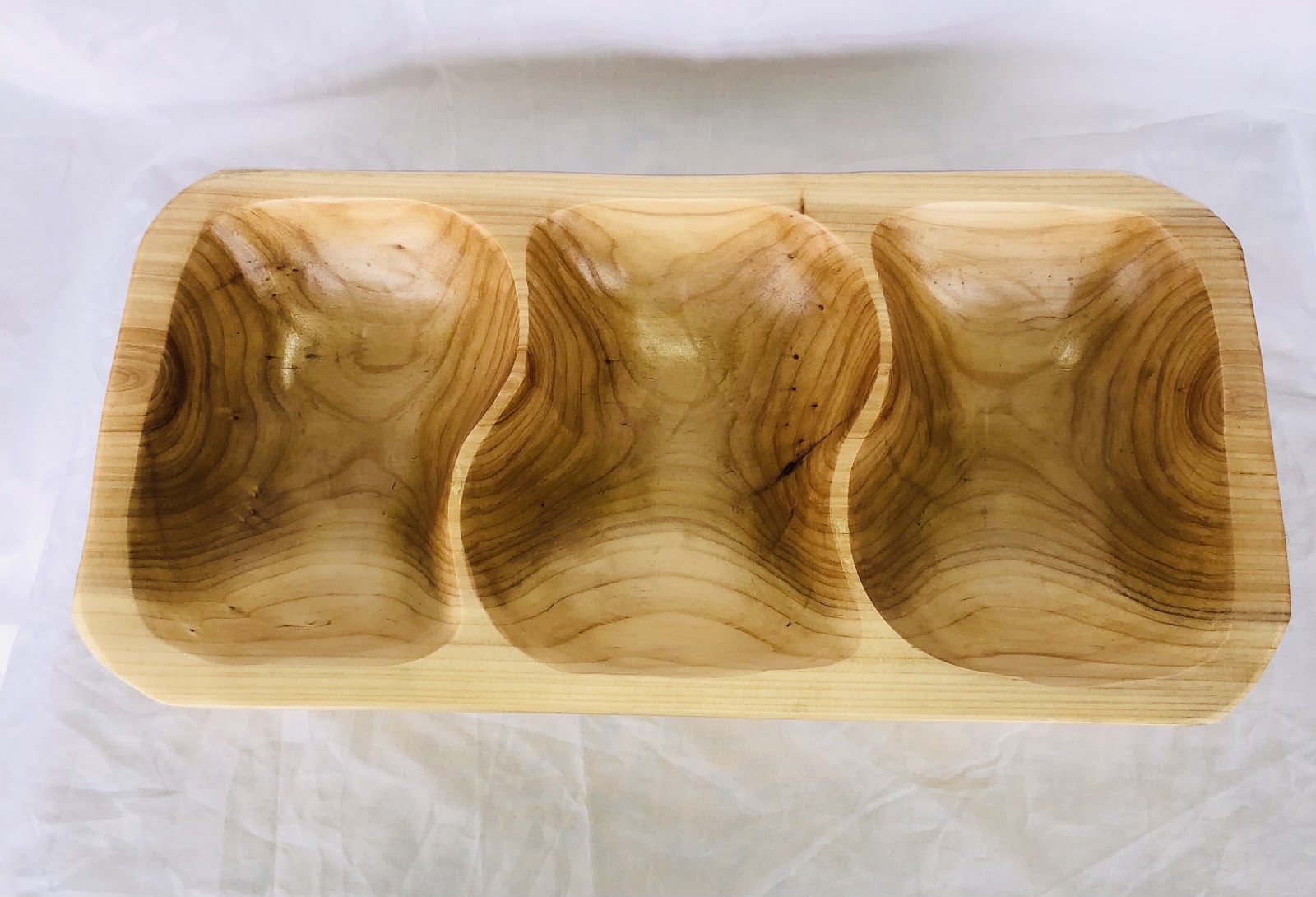3 Sections Bamboo Bowl (56x24x8)