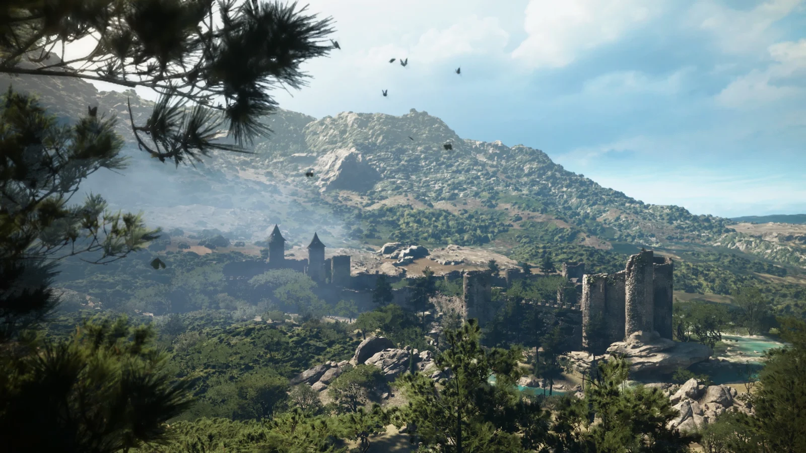 Castle, Mountains, Ruins, Landscape 4K Wallpaper Background