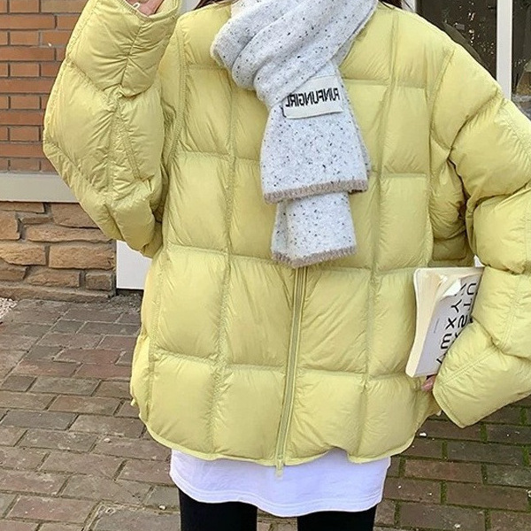 Short women's down jacket in modern style