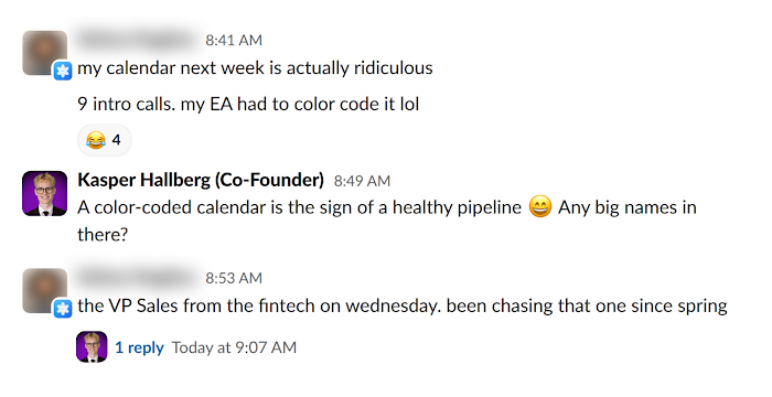 Client message in Slack