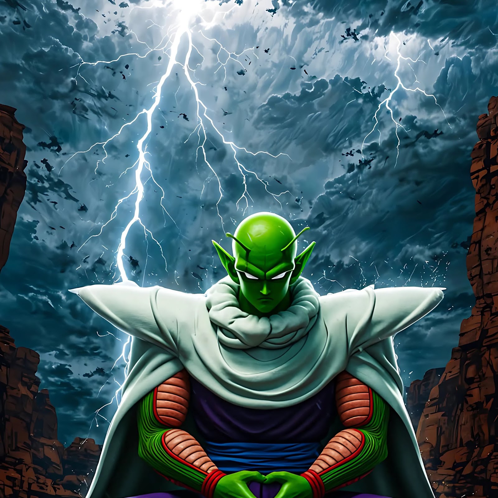 Download Piccolo, Dragon Ball Z, Anime, Lightning 2K iPhone