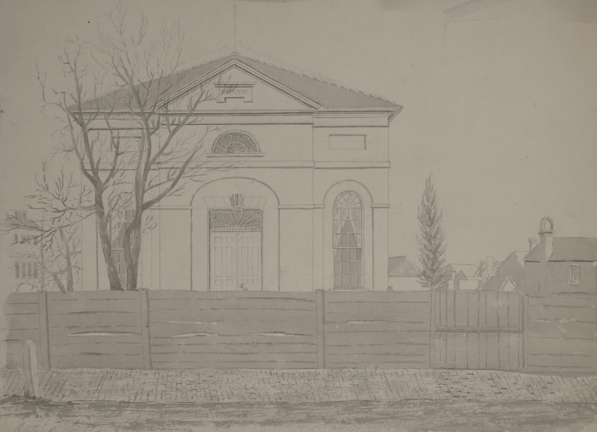 Neoclassic building with MDCCXIX on pediment Charleston 1812