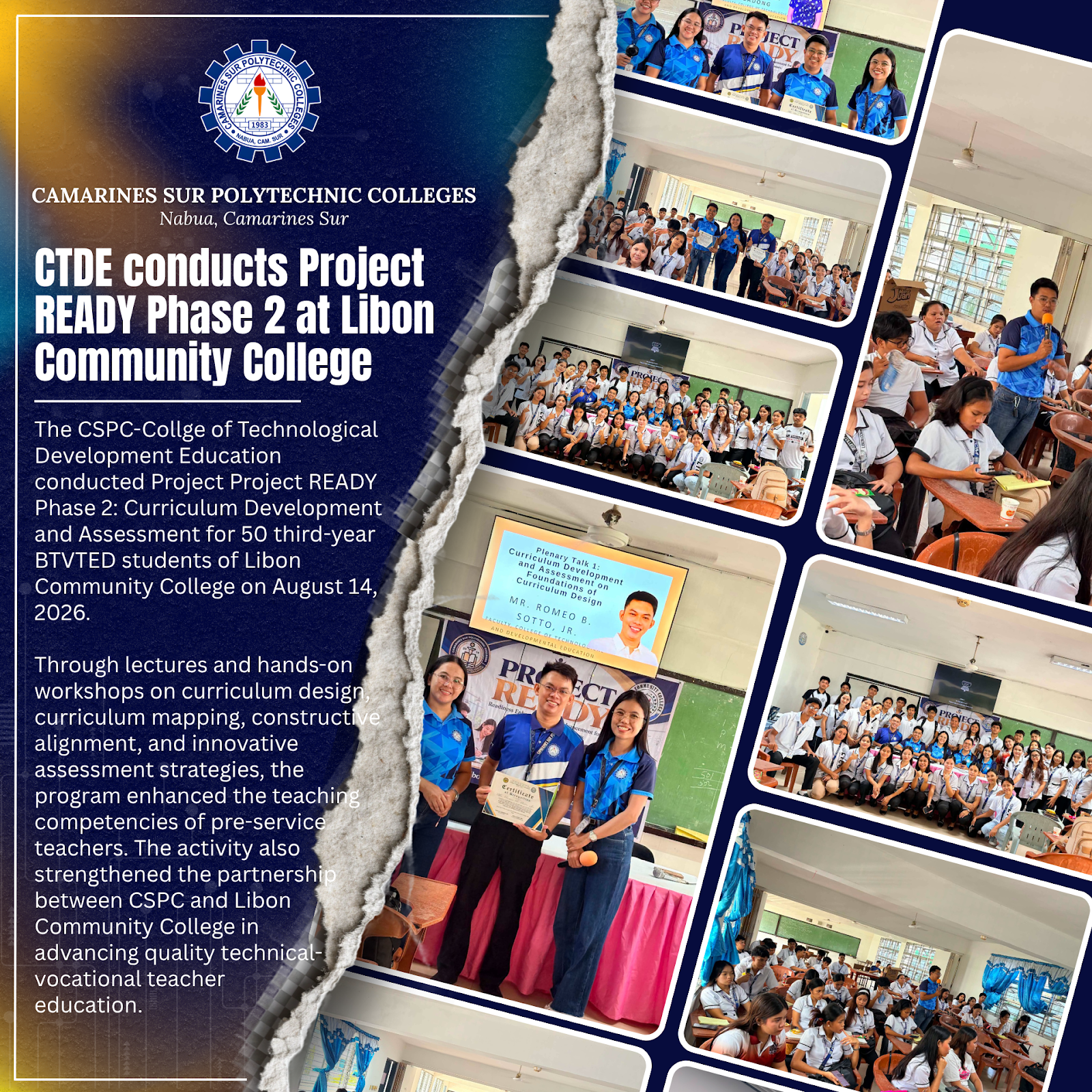 CTDE conducts Project READY Phase 2 at Libon Community College
