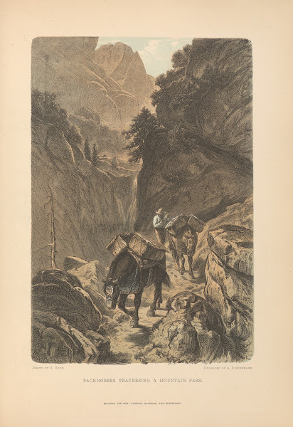 G Roux  Packhorses Traversing a Mountain Pass 1881