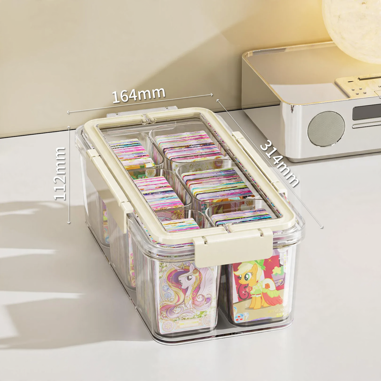 Kartenkollektions-Organizer, transparent, 5 Fächer