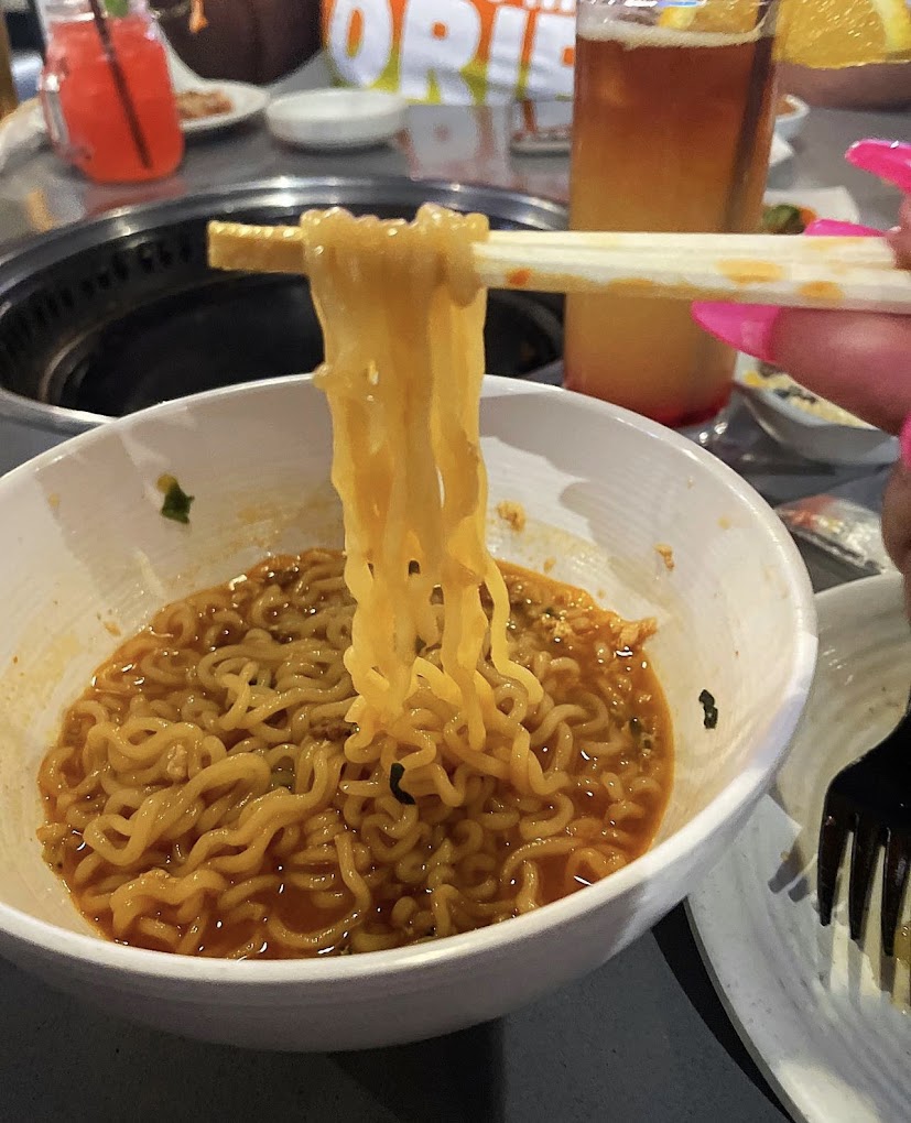 Unlimited sides at KPOP include spicy ramen noodles