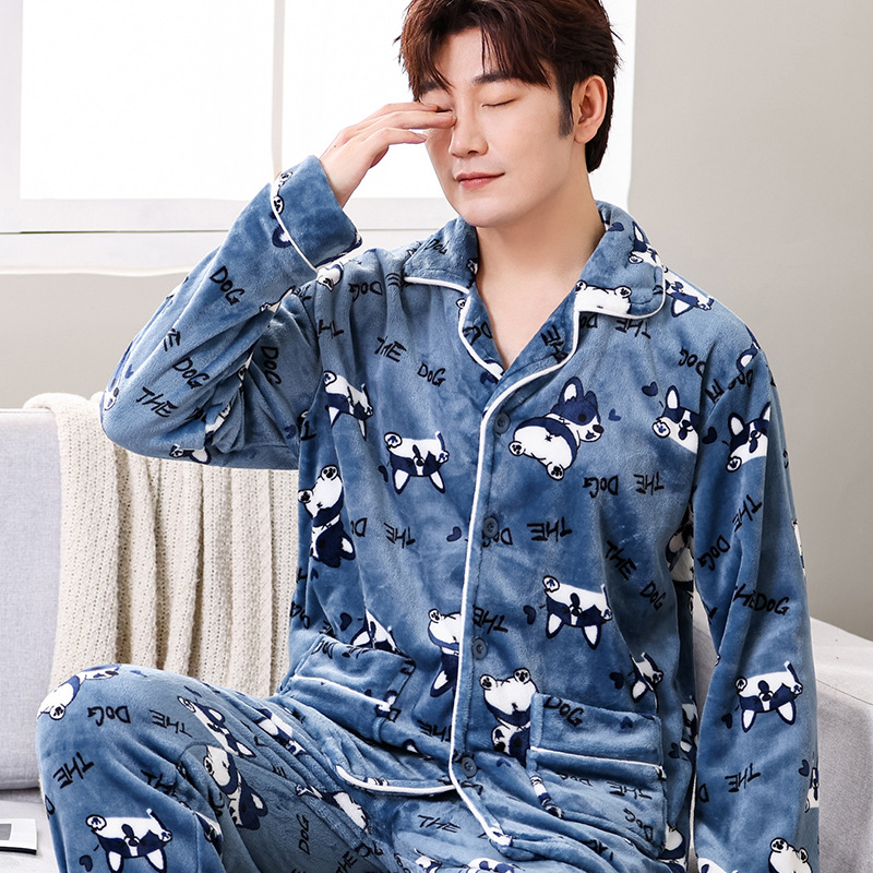 Warmer Herren-Hausanzug aus Flanell