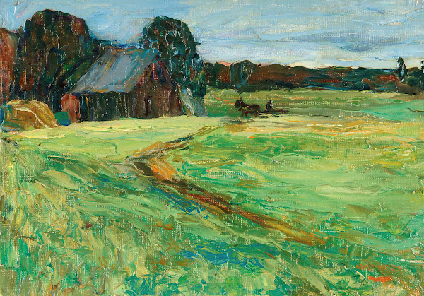Vasilevskoë  Barn With Pony 1903