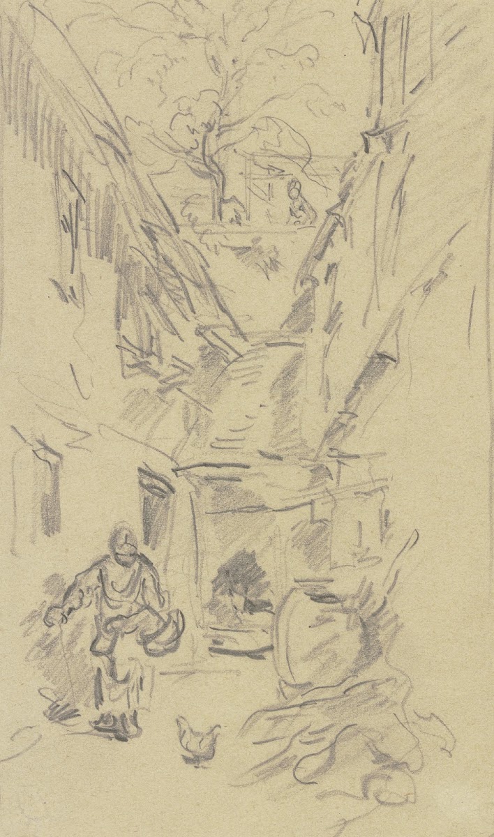 Little farm with woman