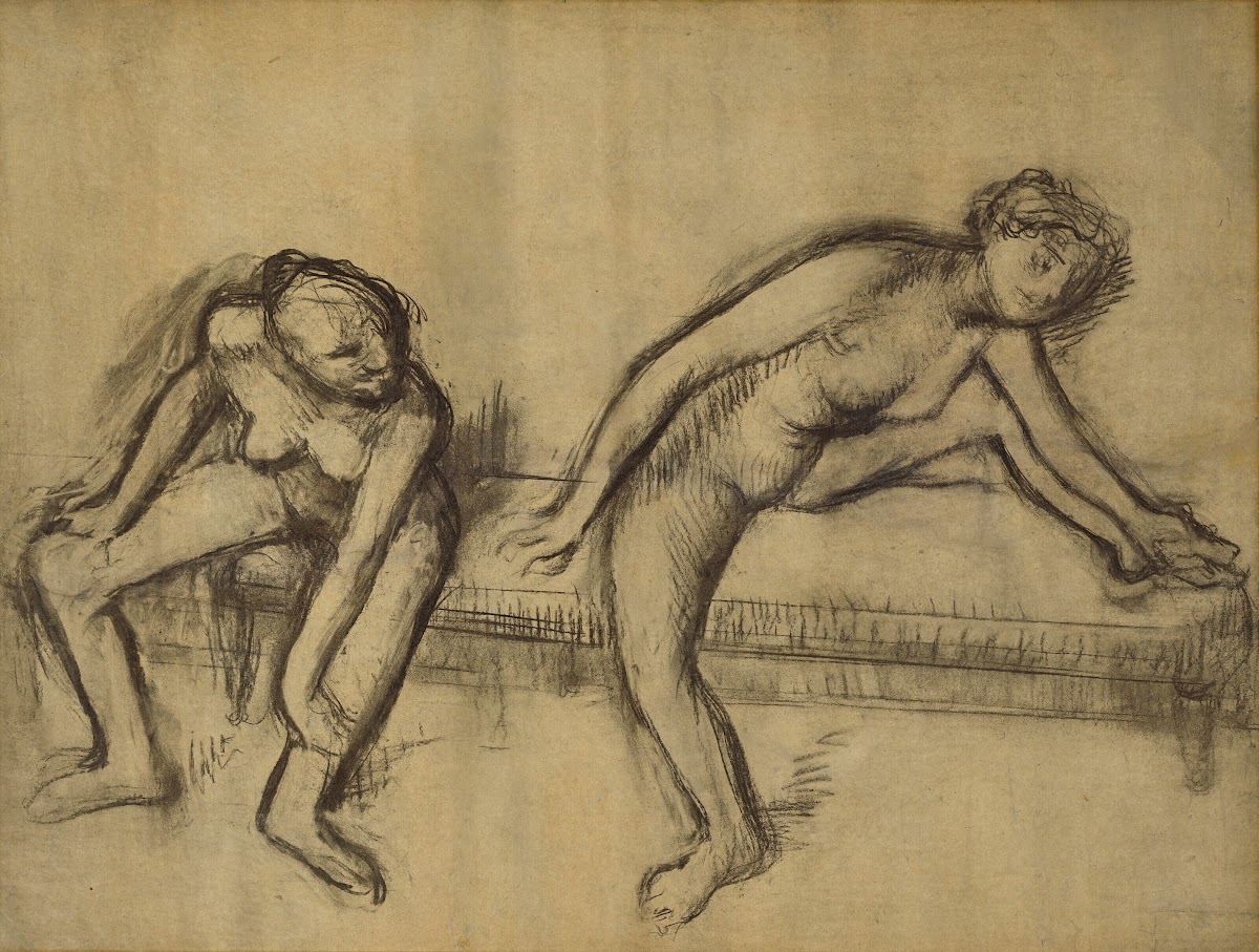 Deux danseuses sur un banc circa 1900
