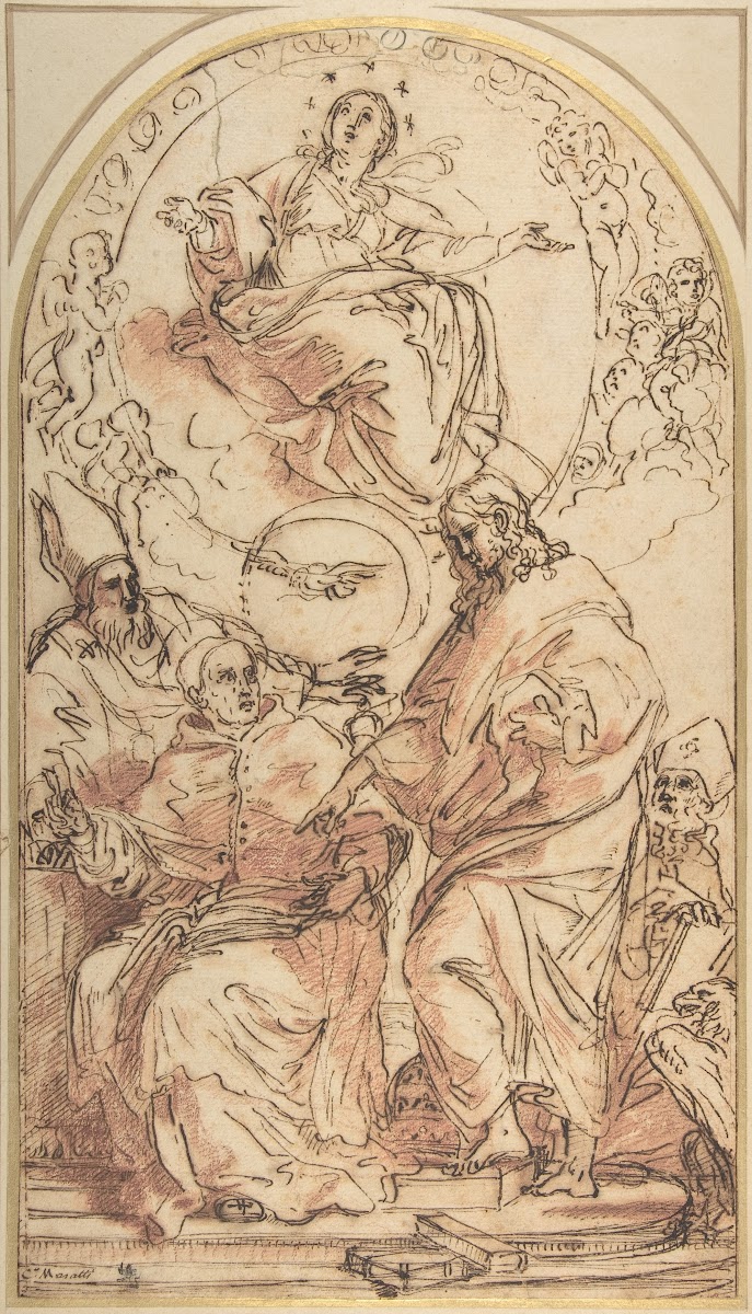 The Virgin Immaculate with the Four Doctors of the Church Study for the Dispute