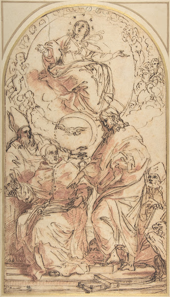 The Virgin Immaculate with the Four Doctors of the Church Study for the Dispute