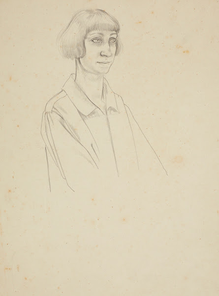 Untitled study of woman with bobbed hair  preparatory drawing for The marriage a