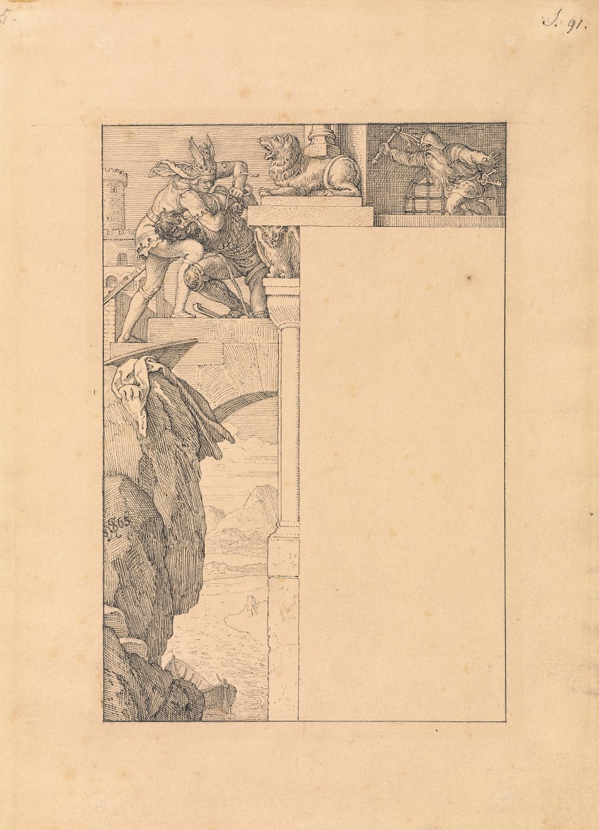 Siegfried Battles with the Gatekeeper as Alberich Approaches 1865