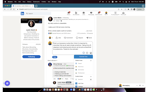 Captura de LinkedIn Comment AI