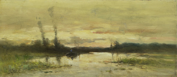Landschap aan de vaart bij Hilversum 1880   1915