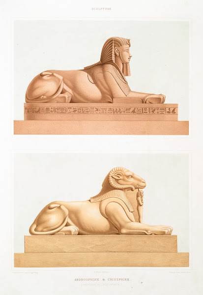 Sculpture androsphinx et criosphinx Aménophis III  XVIIIe dynastie 1878