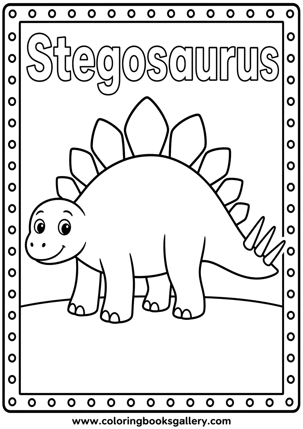 Simple Stegosaurus Printable Coloring Page – Free Fun for Kids and Adults – free coloring page for kids
