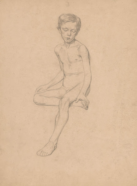Zittende naakte jongen 1874   1925