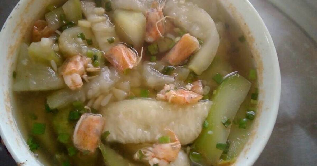Đầu tôm nấu với ruột bầu