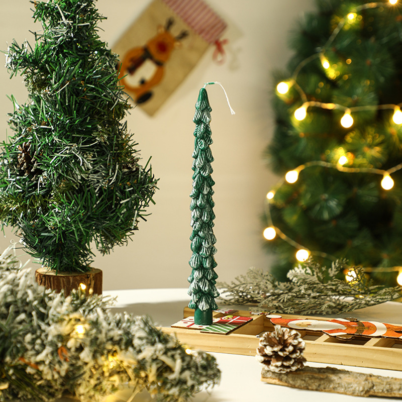 Christmas tree scented candle, handmade