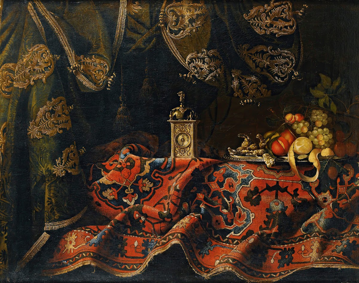 Still Life With Carpet And Clock
