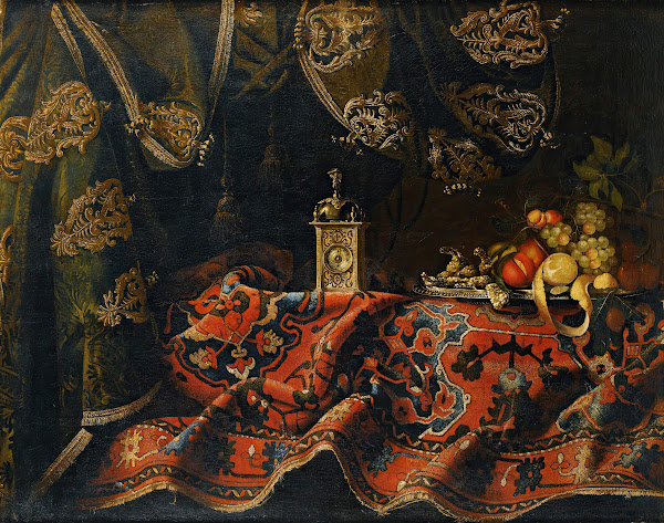 Still Life With Carpet And Clock
