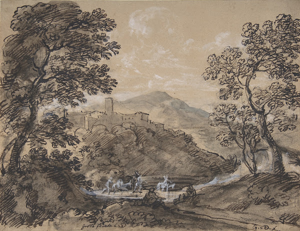 Hilly Landscape with Travellers 18th century
