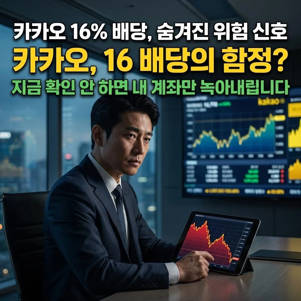 카카오 주주 90%가 놓치고 있는 '배당 16%'의 함정과 차트가 보내는 위험 신호