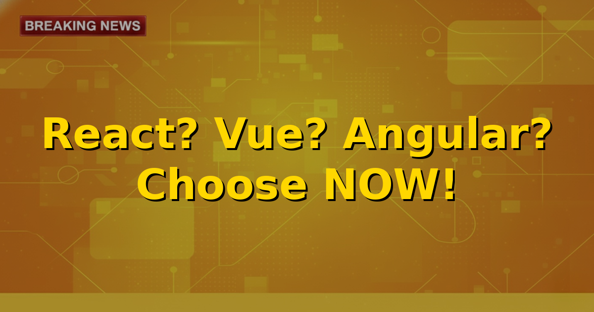 A graphic depicting the logos of React, Vue, and Angular, symbolizing a choice or comparison between them.