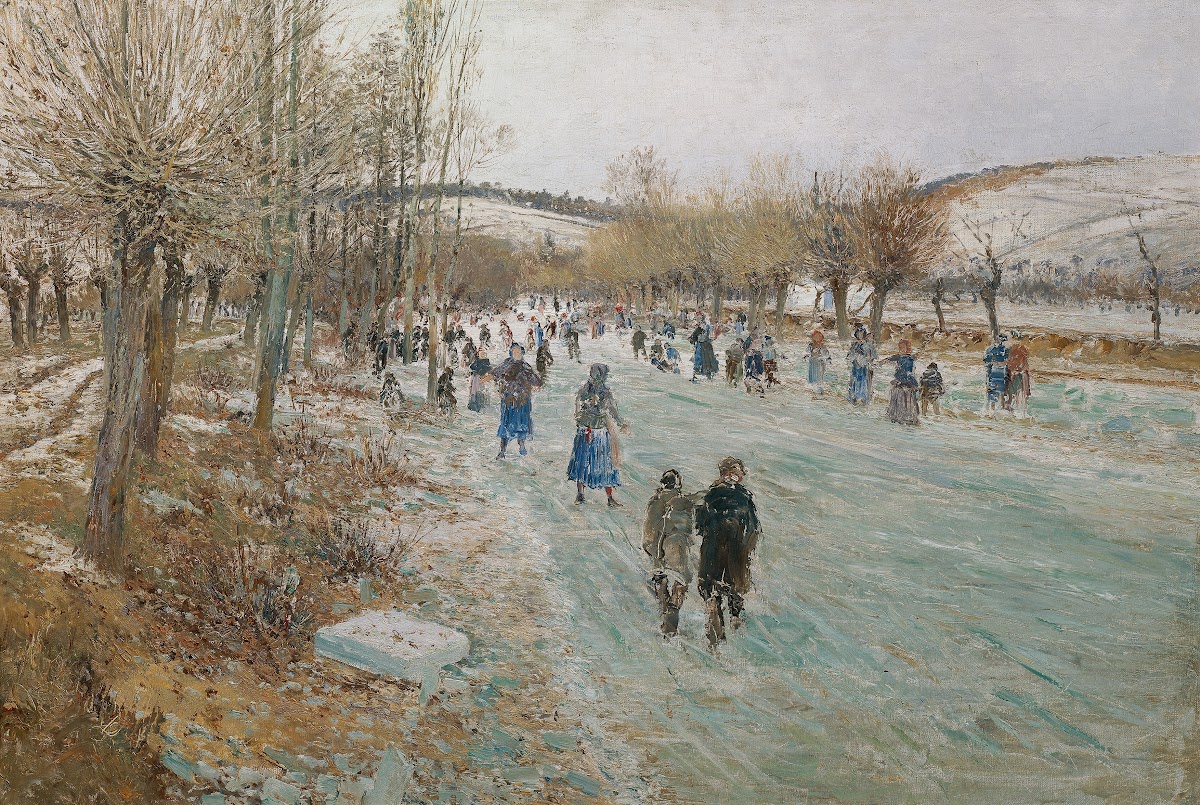 Eisläufer Auf Der Thaya Bei Lundenburg 1893