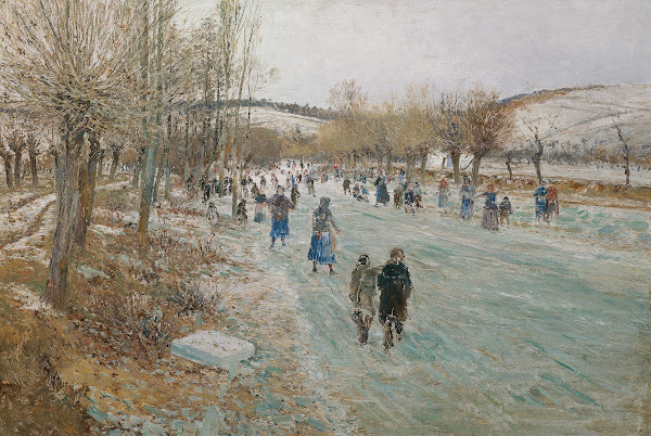 Eisläufer Auf Der Thaya Bei Lundenburg 1893
