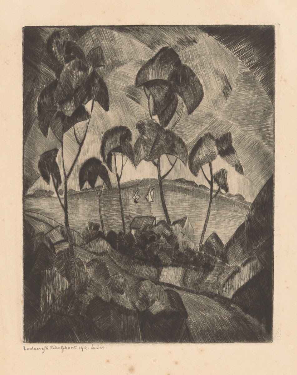 Meer in een heuvellandschap Le Lac 1912
