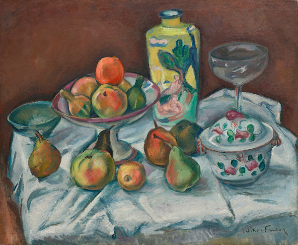 La Table après le dîner ou Nature morte vase vert 1910 12