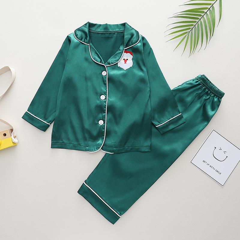 Children's pajama made from ice silk, long-sleeve, festive